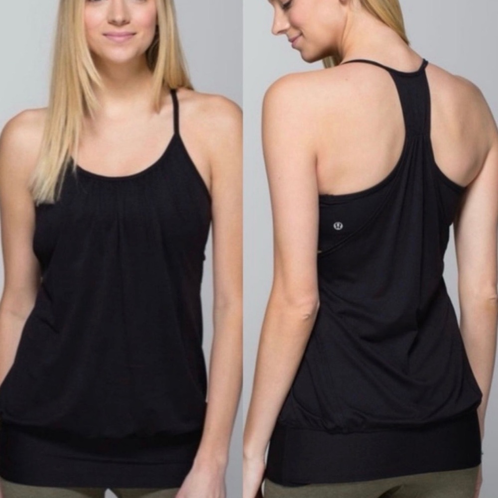 Lululemon No Limit Built in Bra Black Tank Top Size 6 - Picture 1 of 5